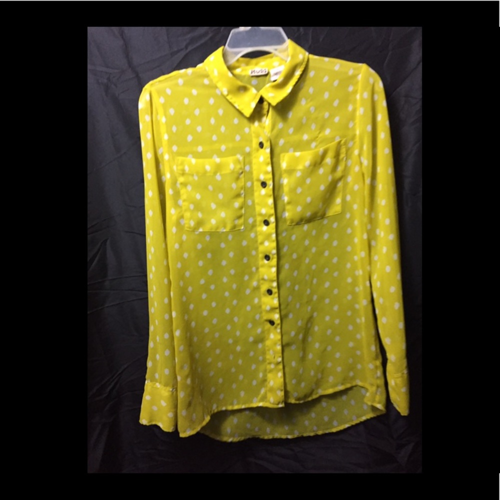 Yellow see through blouse